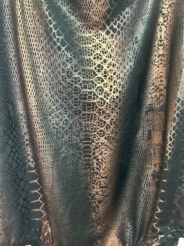 Saints and Hearts Reptile Print Wide Strap Bodysuit Sz M Semi Sheer Black Bronze - Picture 5 of 7