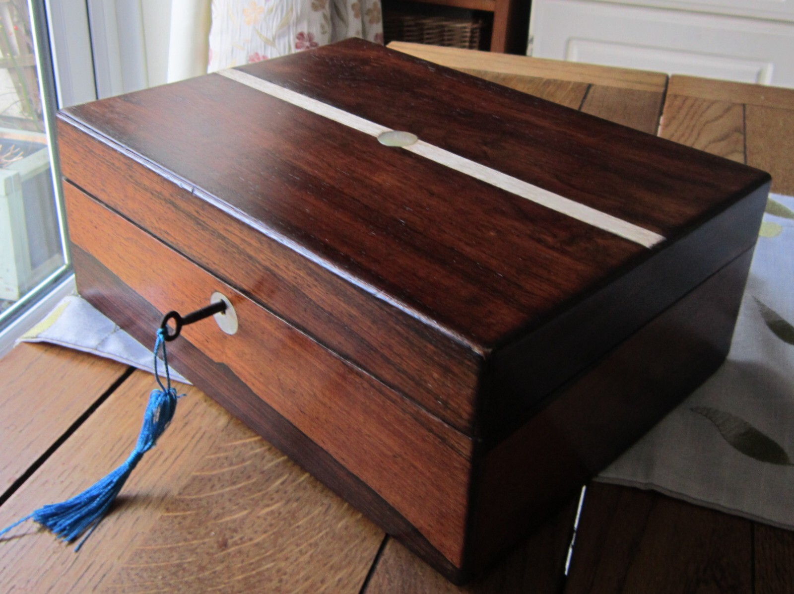 Quality Antique Rosewood and Mother of Pearl Antique Box eBay