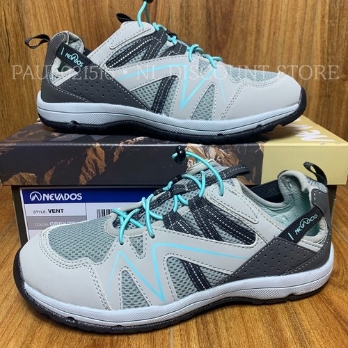 NEVADOS Women's Lightweight Vent Bungee Closure Shoes Grey/Teal