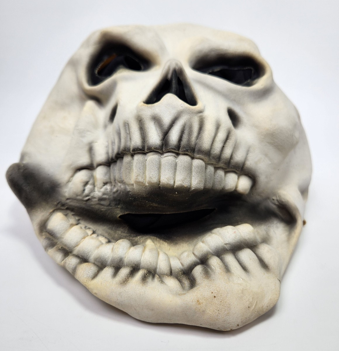 Vintage Rubber Halloween Mask Skeleton Full Head Skull 90s