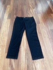 Eileen Fisher Black Washable Stretch Crepe Viscose Nylon Straight Leg Pants SM