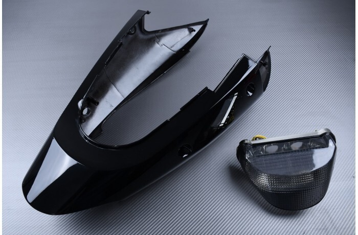 Carénage arrière noir avec feu fumé pour moto Kawasaki ZX12R 2002-2006