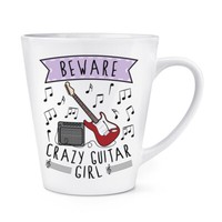 Beware VerrüCkte Gitarre MäDchen 341Ml Latte Becher Tasse Musik Rock Daughter