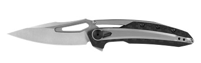 Zero Tolerance Folding Knife Black/Silver CF Handle 20CV Spear Point Plain 0990
