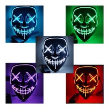 LED Maske mit farbigen Leuchtschnüren Halloween Party Cosplay