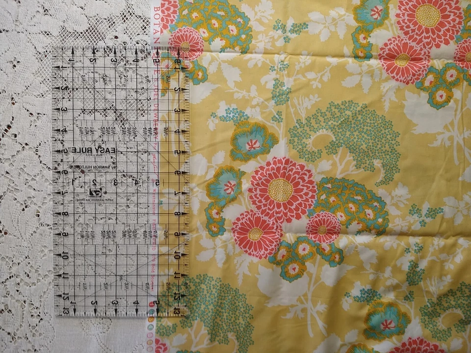 JOEL DEWBERRY "BOTANIQUE" BOLD BOUQUET Butternut 1 Yd 13" + Free Spirit Fabric - Image 4 of 4