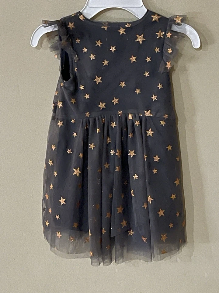 3T, BCBGirls серый кружевной короткий рукав платье с золотыми звездами (удобный и изящный) - Изображение 3 из 4