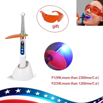 Dental 1 Sec Curing Light Lamp 2300mw/cm2 Power USB Cordless+Goggle Glasses CE