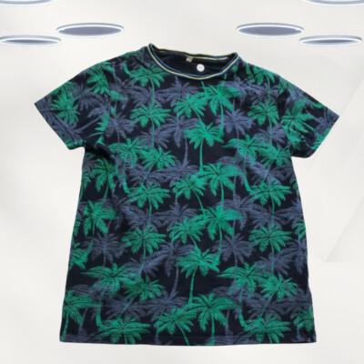 Ex M&S Marks and Spencer Jungen Palmenmuster Sommer Urlaub T-Shirt in Marine