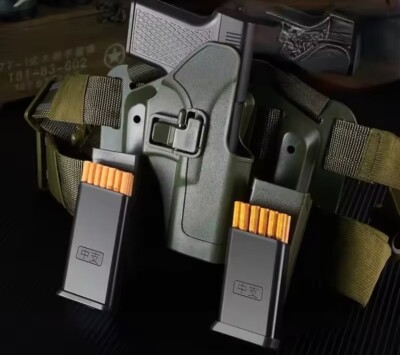 Cool Pistol Style Handgun Firearm Toy Lighter with 3 Cigarette Case  Magazine