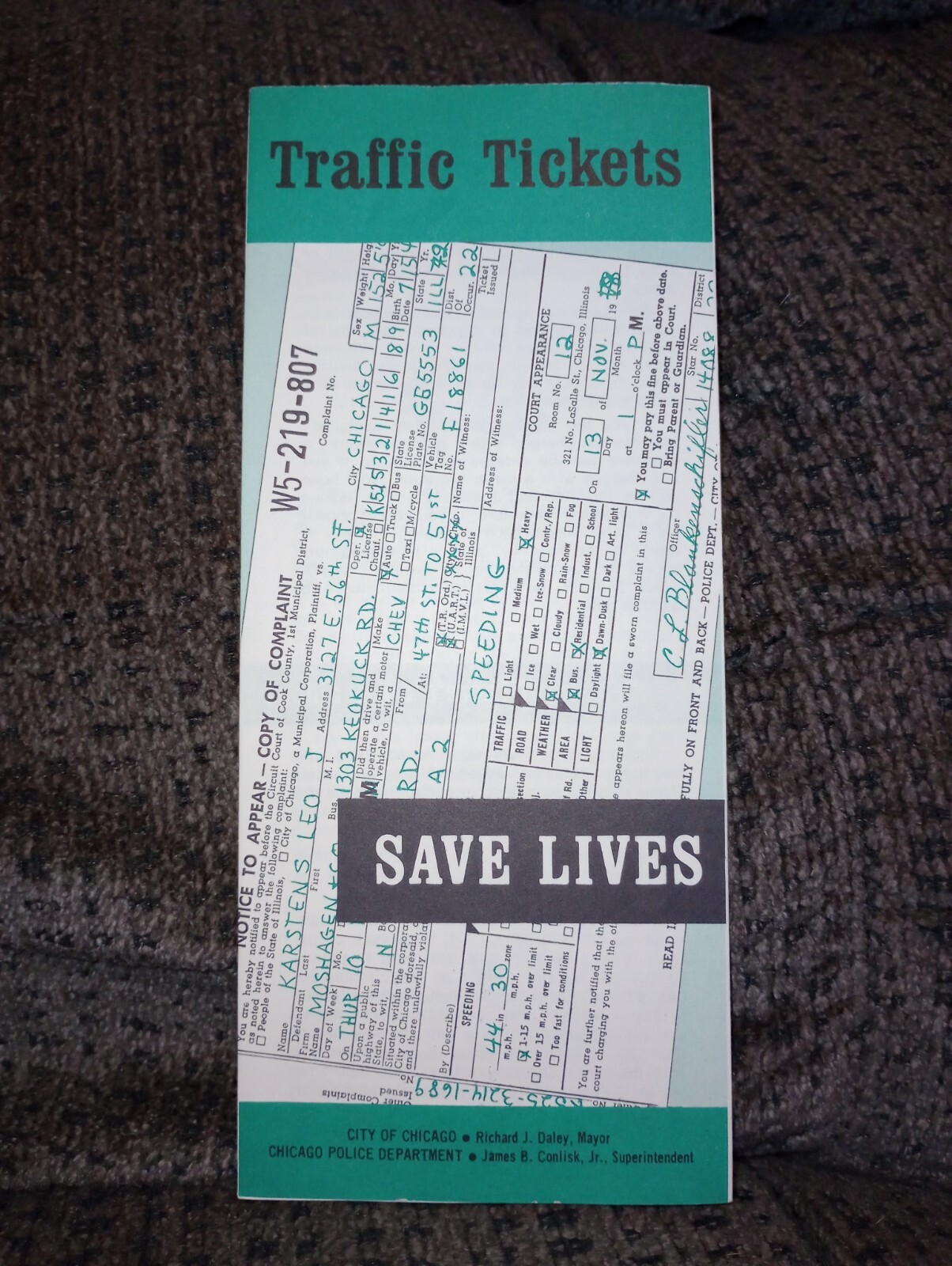 1971 Vintage Chicago Police Department Brochure 