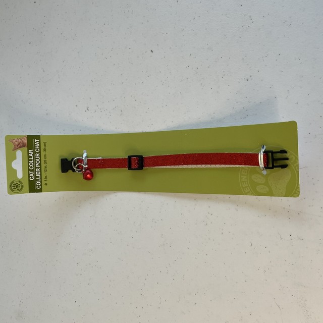 Cat Collar by Greenbrier Kennel Club With Bell Christmas Sparkly Red 10