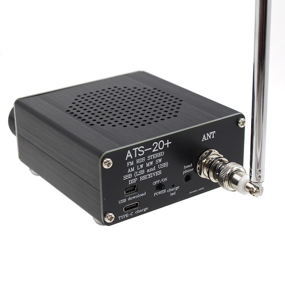 All Band ATS-20 Si4732 Radio portátil de onda corta, FM AM (MW SW) SSB (LSB USB) Escáner receptor de radio de frecuencia Radio de mano Caja de aleación de aluminio, batería