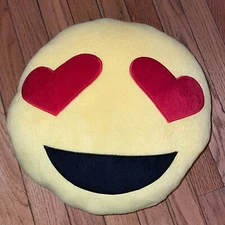 Emoji Smiley Emoticon Yellow Round Cushion Pillow Stuffed Plush Soft Toy