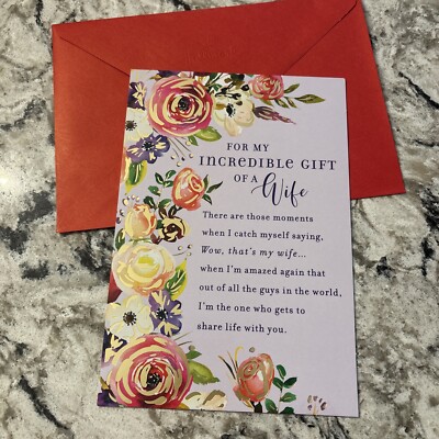Valentine s Day For My Incredible Wife Religious 5.5 x8  Greeting Card
