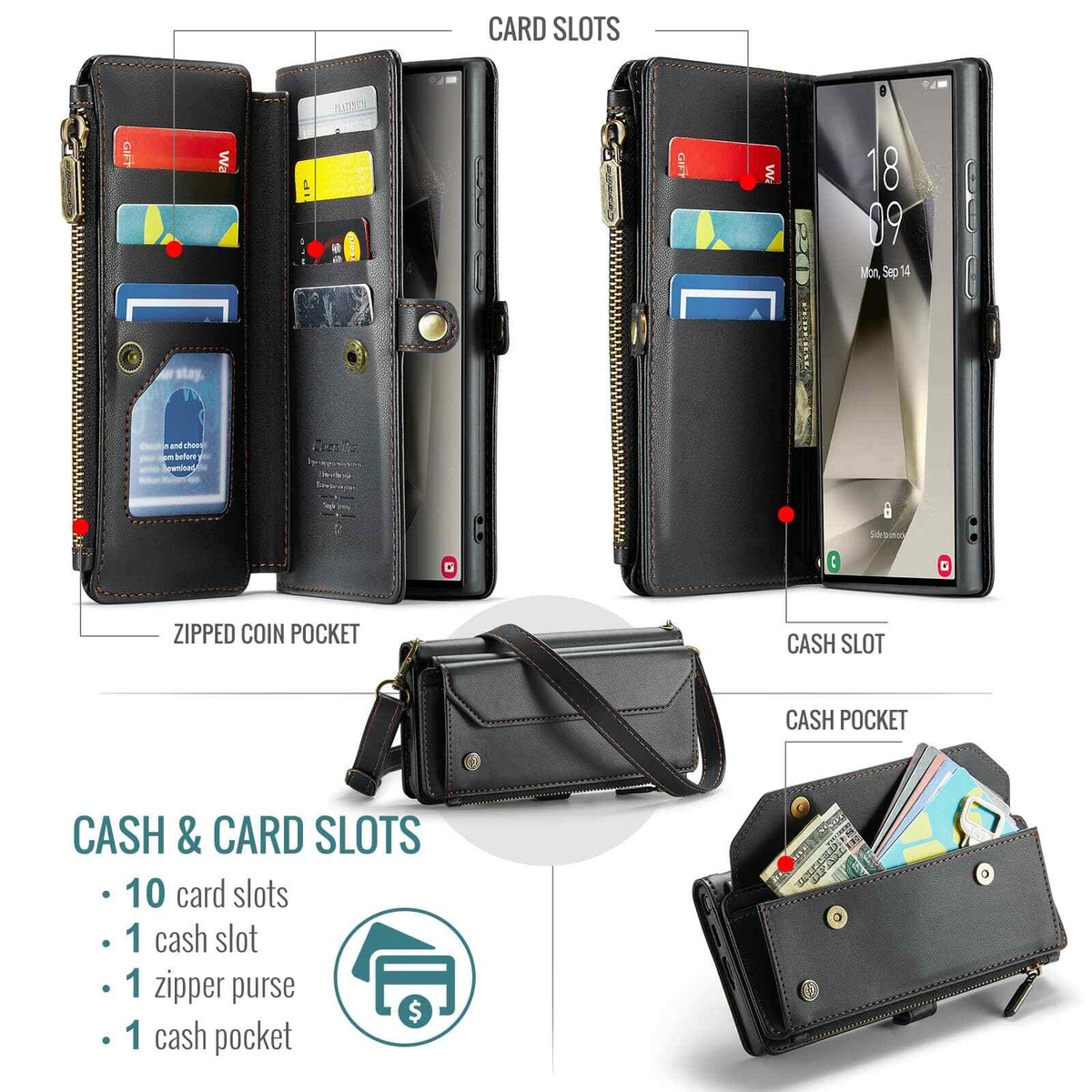 Galaxy S25 512GB 専用case付 Crossbody for Samsung Galaxy S25 Ultra S25+ Plus Case Wallet with