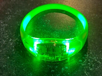 LED LIGHTED BRACELET Glow Flash Blinking Flashing Motion & Sound Voice Activated