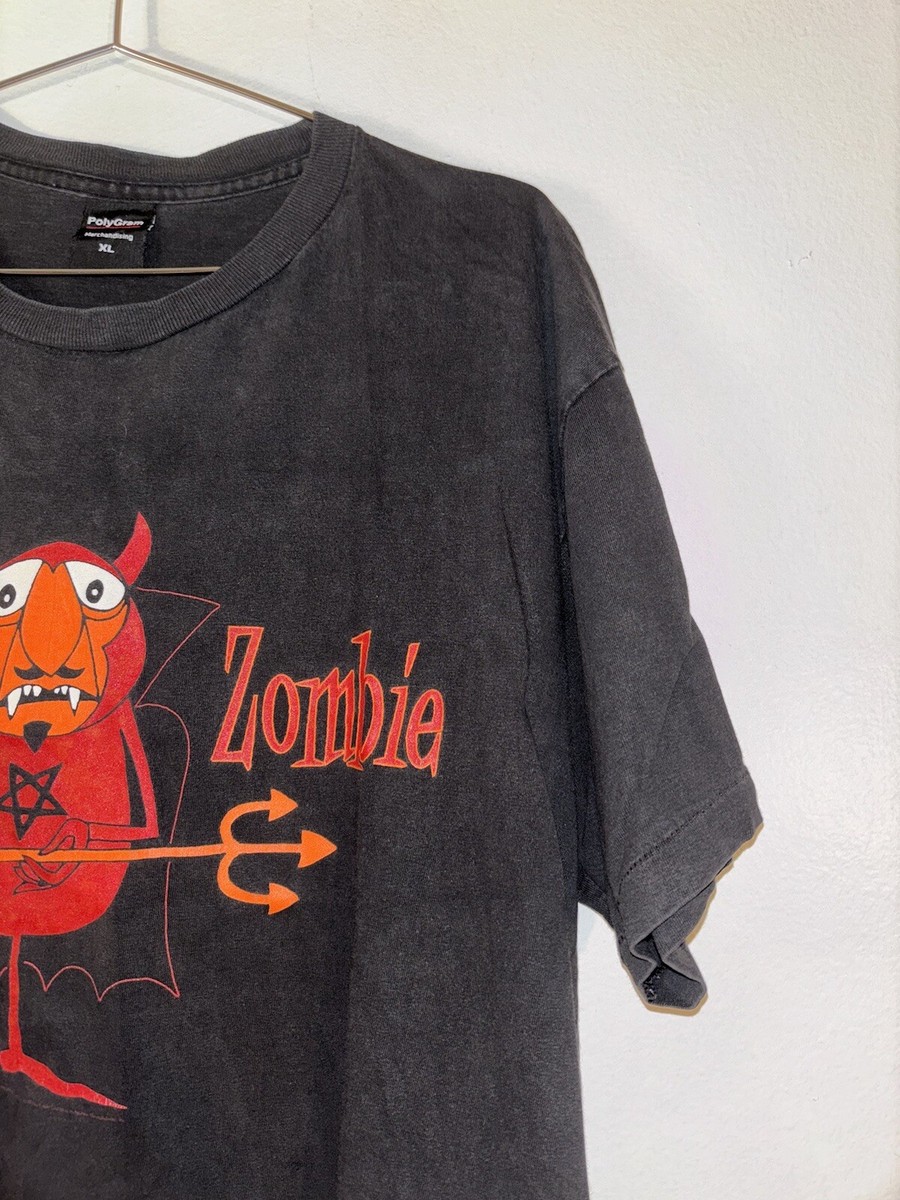 Vintage White Zombie Shirt Went To Hell Size XL PolyGram Rob