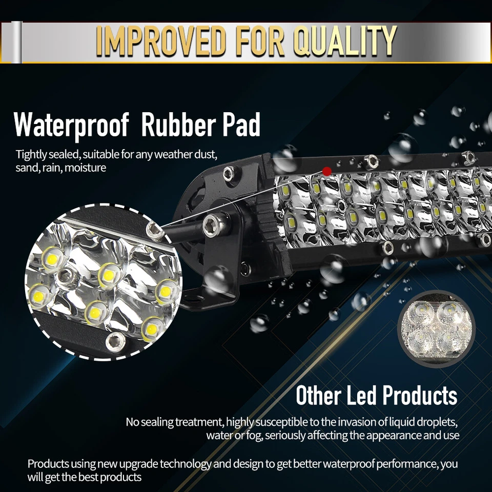 Combo de barra de luz de trabajo LED para Ford Ranger Ford F-150 Jeep SUV 7-52"" pulgadas Foto 4 de 4