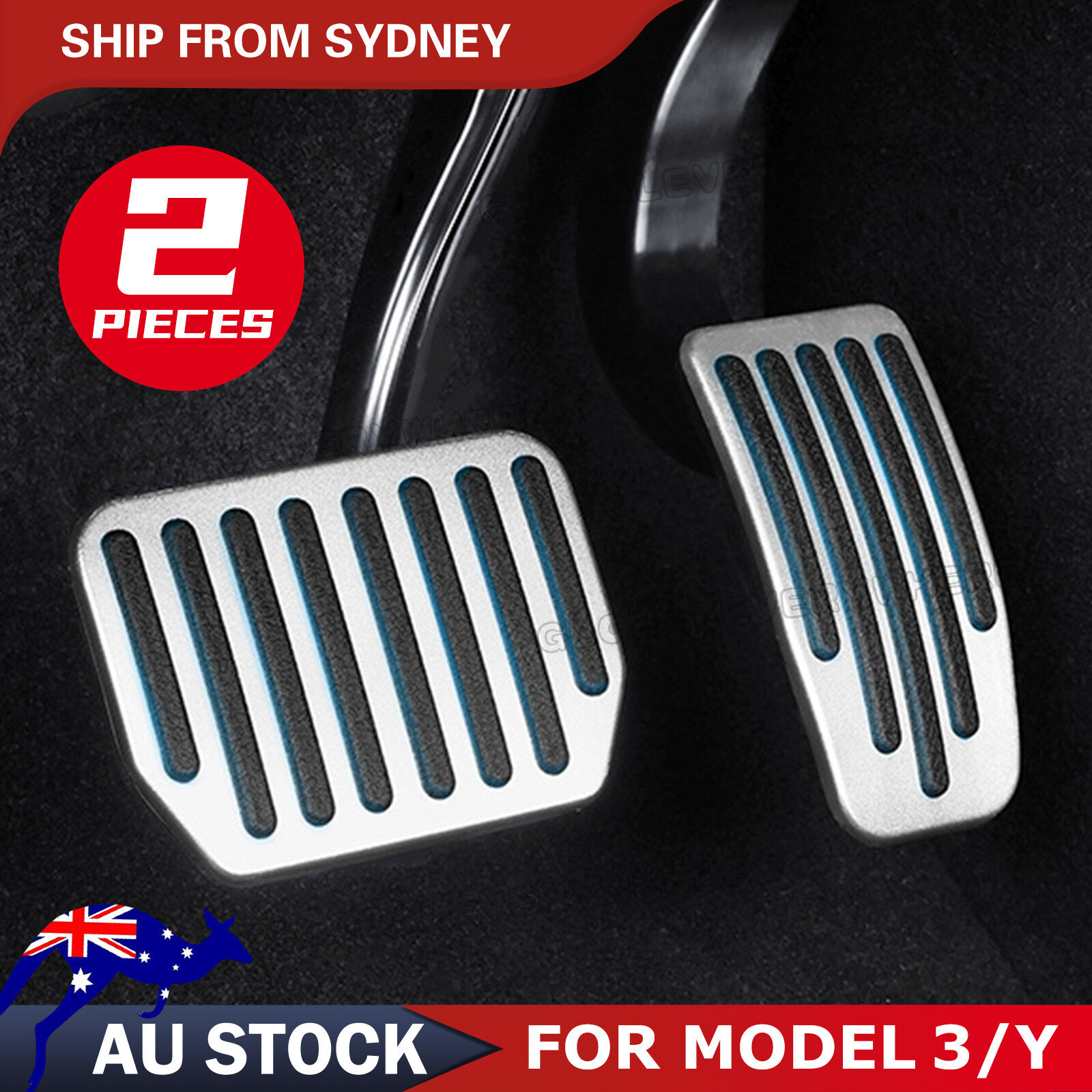 For Tesla Model 3/Y 2023 Foot Pedal Pads Non-Slip Performance Rest Covers Silver