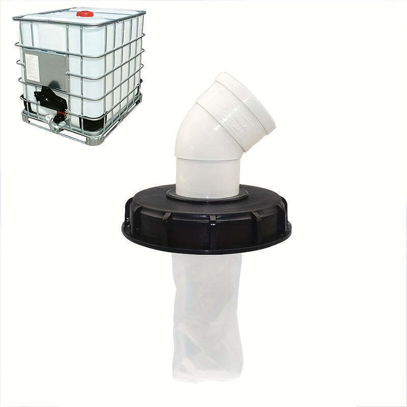Plastic IBC Tote Tank Cover with 45 Degree Elbow Adapter, Durable Water Tank