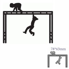 Kids Playing Monkey Bars Metal Cutting Dies Cut Decoration Scrapbook Craft Card