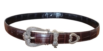 Brighton Hearts Reversible Leather Belt Women Sz 34 B40209  display picture 1
