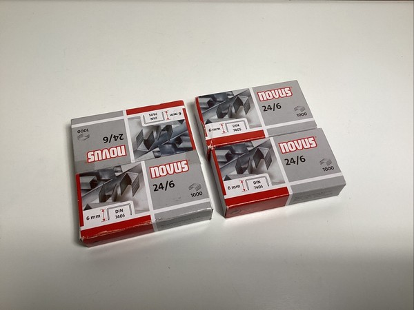 P003 - Novus Heftklammern - 24/6 Super - 4X 1000 StüCk - Neu-image