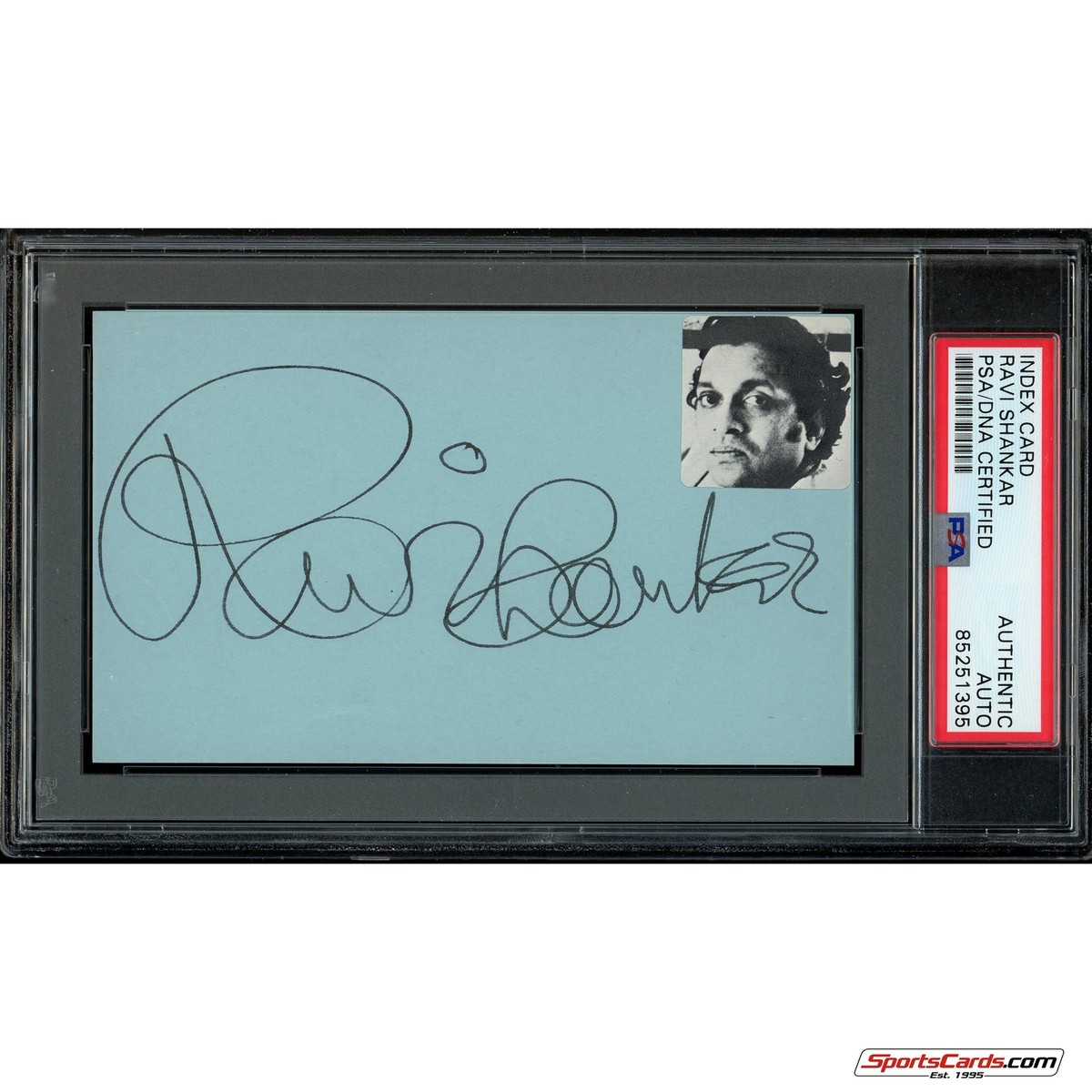 Ravi Shankar Sitar Musician George Harrison Signed Auto 3x5 Card