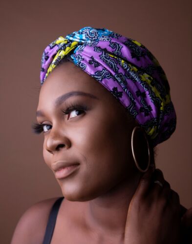 African print ready made Turban -Women Turban Hat  Head Wrap Chemo Hat Hair Loss - Picture 1 of 4