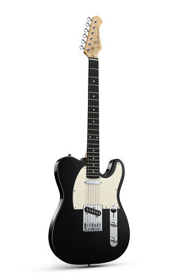   Donner DTL-100 Electric Guitar With Gig Bag Full Size Glossy Black Solid Body