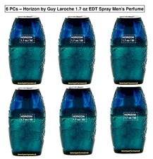 HORIZON by GUY LAROCHE 6 PCs - SIX 1.7 oz EAU DE TOILETTE SPRAY MEN'S PERFUME