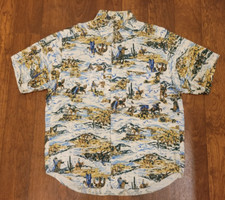 Vintage Guess Shirt Vintage Mens M 90's Western Cowboy Allover Print Made In USA