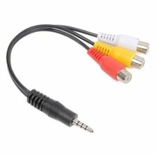 For Bush LED24127DVDCNTD TV AV Audio Video Component Cable Adapter