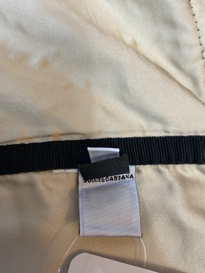 Vtg DOLCE & GABBANA D&G METALLIC IVORY LINEN CORSET TOP 40 S - Image 4 of 4