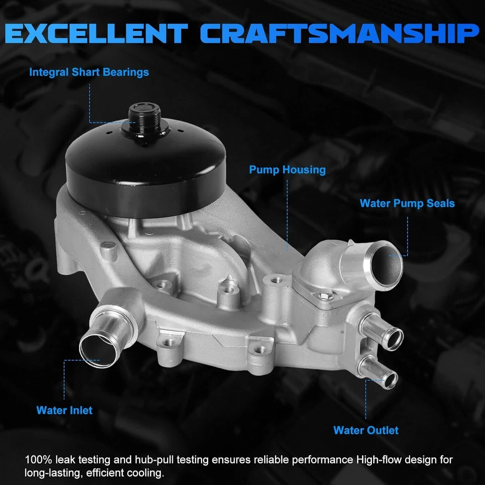NEW Water Pump w/ Thermostat for Chevrolet GMC Vortec 4.8L 5.3L 6.0L 6.2L AW6009 Foto 4 de 4