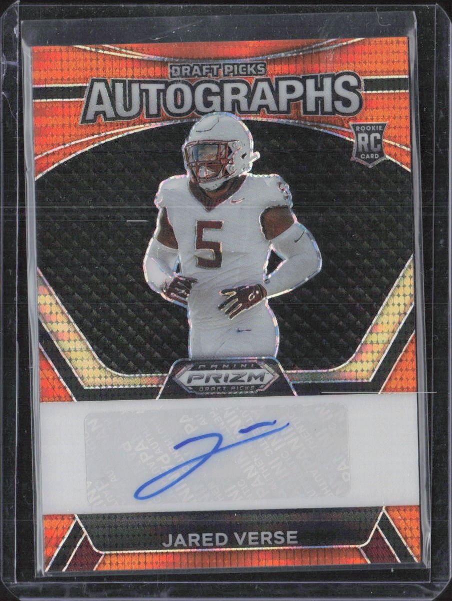 2024 Prizm Draft Picks Autographs Orange Pulsar 04/49 #DPA-JVE Jared Verse RC