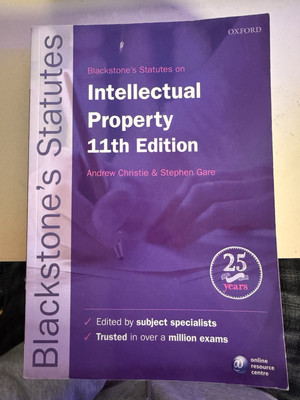 Blackstone's Statutes On Intellectual Property