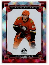 2024-25 Upper Deck SP Autenthic Pageantry Red Cutter Gauthier Rookie Anaheim