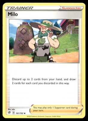 Milo 161/192 Uncommon Rebel Clash Pokemon Lightly Played