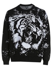  675 Cavalli Tiger Intarsia Knit Pullover Sweater XXL