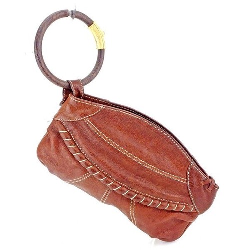 Valentino Garavani Handbag Ring Handle Brown Gold Women s Used