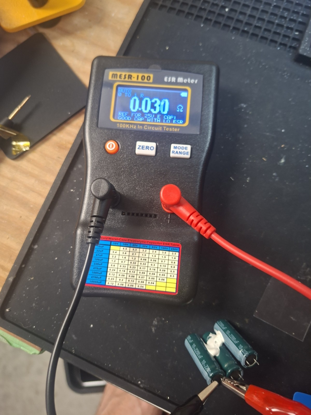 MESR-100 ESR Meter, Measures ESR of Capacitors In Circuit Or Out, Slightly Used
