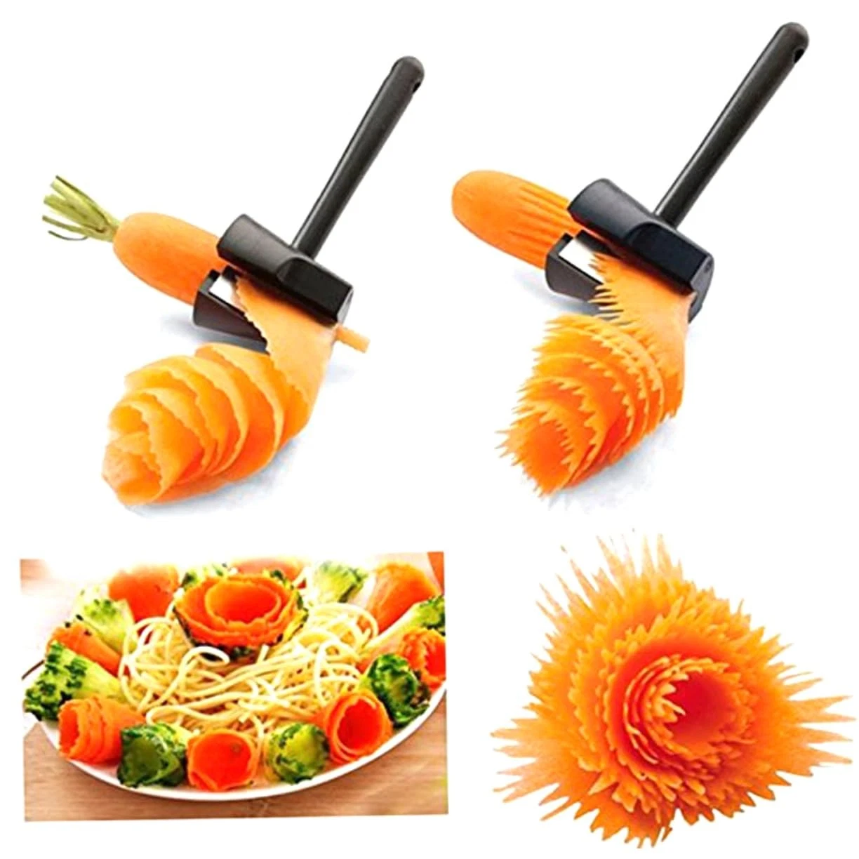 Vegetable Curler and Sharpener Multi-Functional Peeler for Carrot Cucumber Ra...