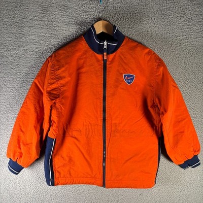 Vintage Nike Orange Full Zip Jacket Reversable 90s Insulated Youth M 10-12