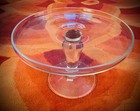 VINTAGE TARNOW POLAND HEAVY GLASS 12” CAKE STAND – ELEGANT & DURABLE. — photo 1