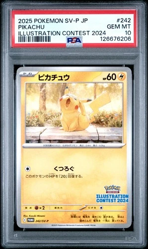 2025 POKEMON JAPANESE SV-P PROMO ILLUSTRATION CONTEST 2024 #242 PIKACHU PSA 10