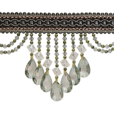 Isabella Scalloped Bead Fringe Trim, Gray Multi
