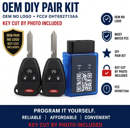 DIY Pair OEM Remote Keys No Logo OHT692713AA + Key Cut - product listing photo