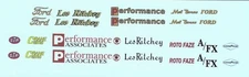 Yesteryear Les Ritchey Ford Mustang 1/25 waterslide Drag decal
